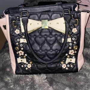 Betsey Johnson Xox Heart Quilted Purse